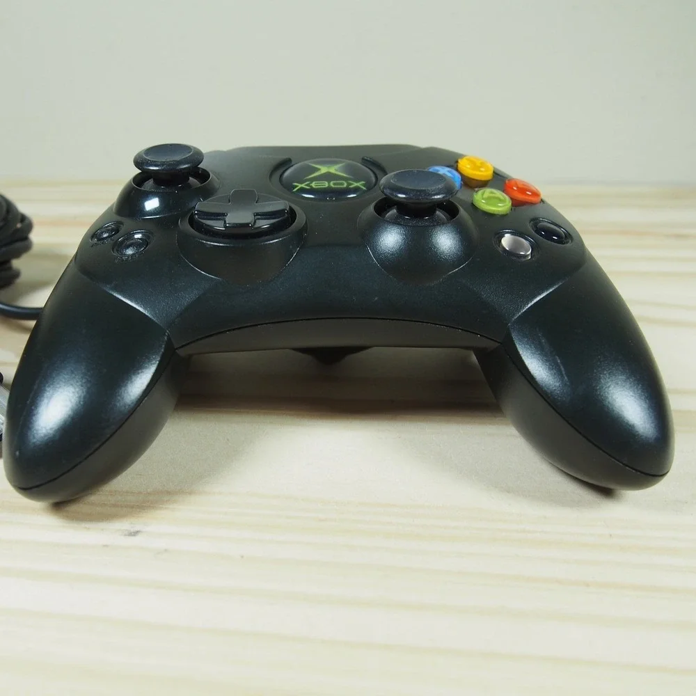 Original Xbox OEM S Type Black Controller w/ Break Away‎ Cable Fully Tested EUC